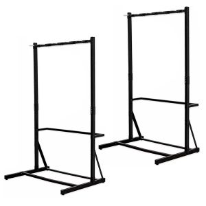 2x Freestanding bike rack for 5 bikes steel 117 x 91.5 x 205.5 cm RI98 black