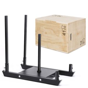 Set Fitness Weight Sled + Plyo Box 31x36x41 cm made of wood Cranit SB17 Fitness Sled and Crossfit Box