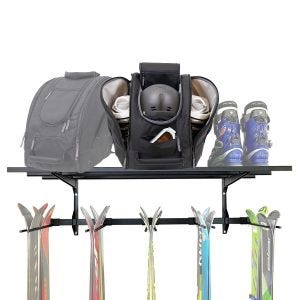 Set Ski Helmet and Shoes Backpack + Wall Mount Ski Equipment Divit TH12 Helmet Bag and Ski Holder Black