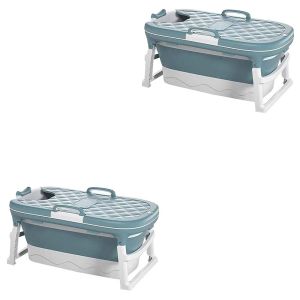 Set 2x Bathtub for adults foldable Divit seat bathtub plastic portable PL54 turquoise