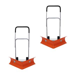 Set 2x Snow shovel adjustable with wheels Divit RS23 snow clearer snow shovel orange