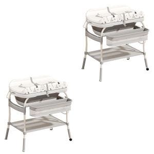 Set 2x Baby bathtub / changing table BW2 Divit 2 in 1 set bathtub with changing table pad