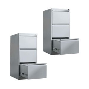 Set 2x Metal cabinet with 3 drawers MS41 Divit filing cabinet with drawers gray