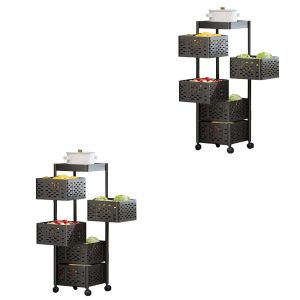Set 2x Kitchen trolley on wheels with 5 levels Divit KW56 kitchen organizer NEW