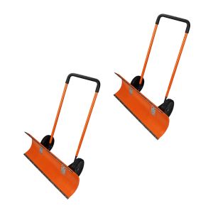Set 2x Snow shovel with wheels RS21 snow clearer snow shovel orange Divit