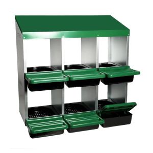 Nesting box for chickens Divit NK3 with 6 breeding places green