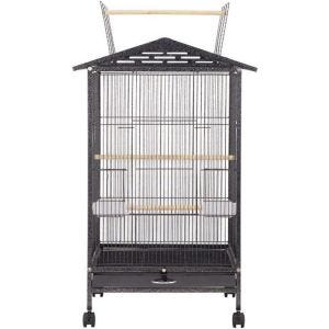 Bird cage with wheels Divit aviary with dirt tray 45x45x97 cm PL9 black DPLI1 NEW