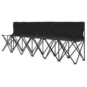 Folding garden bench Divit SR10 garden chair for 6 people black