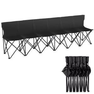 Folding garden bench Divit SR10 garden chair for 6 people black DPLI1