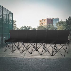 Folding garden bench Divit SR10 garden chair for 6 people black DPLI3