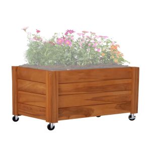 Plant pot on wheels Divit FC58 plant box raised bed wood 78 x 52 x 40.5 cm