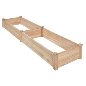 Raised bed planter made of wood 239 x 62 x 25 cm Easy to assemble BF38 DPL1