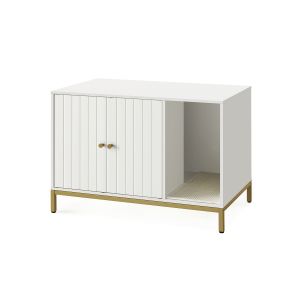 Feandrea cat litter box cabinet Divit BK2718 cat litter box with scratching mat 80 x 50 x 55 cm