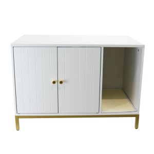 Feandrea cat litter box cabinet Divit BK2718 cat litter box with scratching mat 80 x 50 x 55 cm DPL1