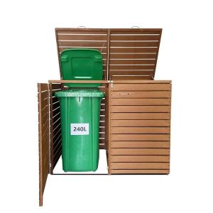 2-piece garbage can box wood Divit MB3 garbage can garage for 240 liters