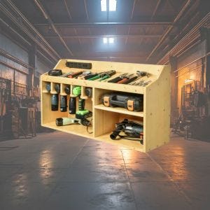 Tool rack Divit WO6 Organiser wall shelf bamboo DPL2