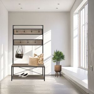 Coat rack GB10 Standing coat rack wood metal DPL1