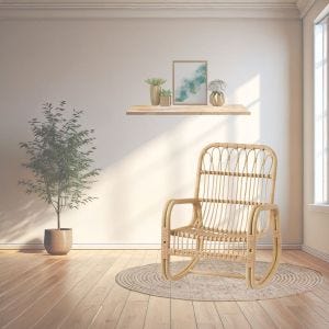 Rocking chair rattan SR24 rattan living room chair DPL1