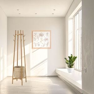 Coat Rack Rattan RG24 hallway coat rack with basket DPL1