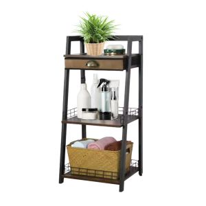 Bathroom shelf 3 levels BR3 Standing shelf 80cm Storage wood metal