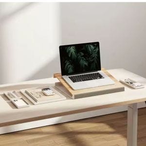 2-in-1 Laptop Stand LS28 Laptop box with compartments bamboo