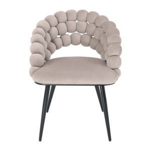 Dining room chairs set of 2 Divit SR74 armchairs armchairs velvet wooden legs beige DPL2