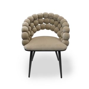 Dining room chairs set of 2 Divit SR74 armchairs armchairs velvet wooden legs beige DPL1