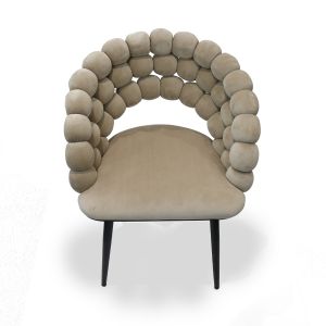 Dining room chairs set of 2 Divit SR74 armchairs armchairs velvet wooden legs beige DPL2
