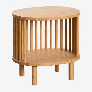Bamboo bedside table Divit RI83 side table 41.5 x 40 cm 2 shelves natural