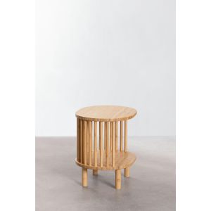 Bamboo bedside table Divit RI83 side table 41.5 x 40 cm 2 shelves natural DPL1