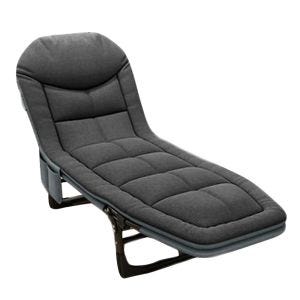 Folding deck chair Divit GI20 garden lounger sun lounger padded 200 x 64 x 30 cm black