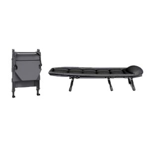Folding deck chair Divit GI20 garden lounger sun lounger padded 200 x 64 x 30 cm black DPL1
