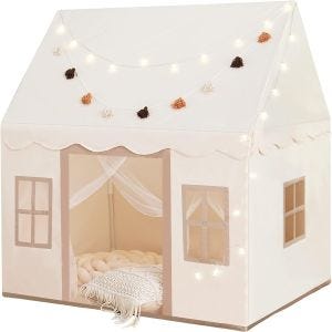 Children's tent indoor outdoor Divit GI61 play tent 132 x 90 x 132 cm with carrying bag white