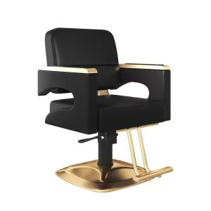 Hairdressing chair 360° rotatable Divit IG29 salon chair adjustable imitation leather stainless steel black