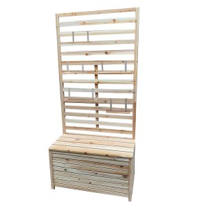 Garden chest with shelves GR1 garden bench plant shelf natural