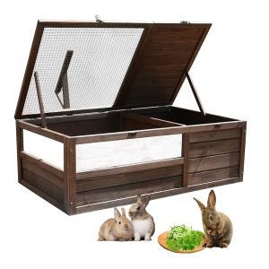 Rabbit enclosure BF31 outdoor enclosure wood 97 x 57 x 51 cm weatherproof DPL6