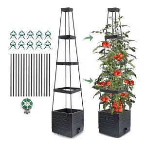 Planter with trellis Divit PR4 Garden planter with trellis 25cm x 145cm x 25cm