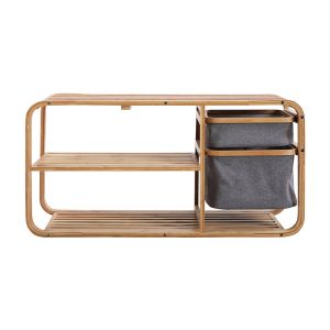 Shoe rack with bench Divit SR3 Shoe bench with 2 drawers bamboo