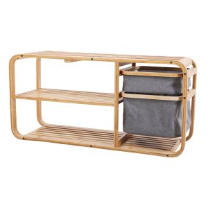 Shoe rack with bench Divit SR3 Shoe bench with 2 drawers bamboo DPL2