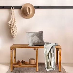 Extendable bench seat Divit HT3 wooden bench seat  Length 43cm - 75cm DPL3