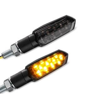 Indicators compatible with Motocross, Enduro LED Turn signals Lumitecs TX10 tinted black