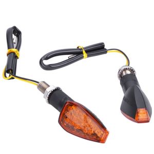 LED indicators compatible with Kawasaki Z 1000 / SX turn signals with ECE Lumitecs RP12 yellow black