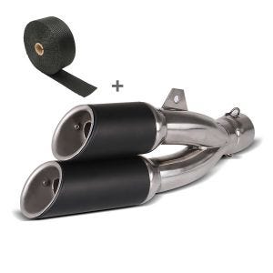 Set SA6 Auspuff Twin Edelstahl und Hitzeschutzband für BMW F 800 R Zaddox_1