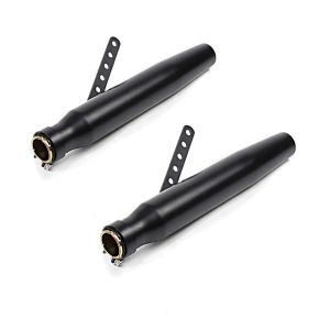 2x Craftride Exhaust Muffler Tapered Rear Silencer Motorbike for Caferacer and Custombikes black Discount Set