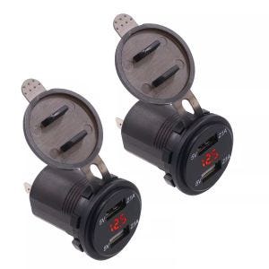 2x 12V Motorcycle USB Socket Lumitecs US11 Discount Set