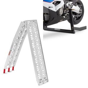 Set: aluminium loading ramp max. 340 kg folding for scooter quad ATV + Paddock Stand Center Pro in matt