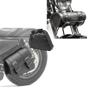Set: Saddlebag left Montana 8Ltr Side Bag for Chopper + Tool roll Elgin 2,4Ltr tool bag for Chopper Bobber Caferacer