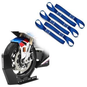 Set: Transportständer Easy-Fix Wippe bis 21 Zoll schwarz-matt + Zurrschlaufen für Spanngurte, 6er Mega Pack Blau_1