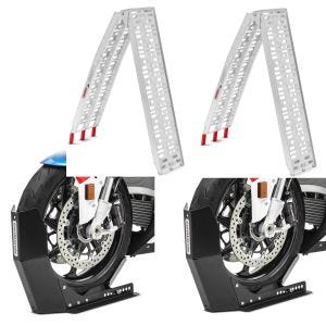 2x Auffahrrampe Alu CS1 + Vorderradhalterung Easy Fix klappbar max. 340kg Spar-Set_1