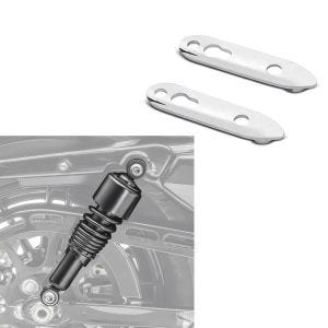 Set: Stoßdämpfer 10,5 Zoll Harley Dyna Street Bob universal von Craftride schwarz + Blinkerverlegung für Harley Dyna Street Bob 06-17 Blinker hinten Versatz Kit Craftride chrom_1